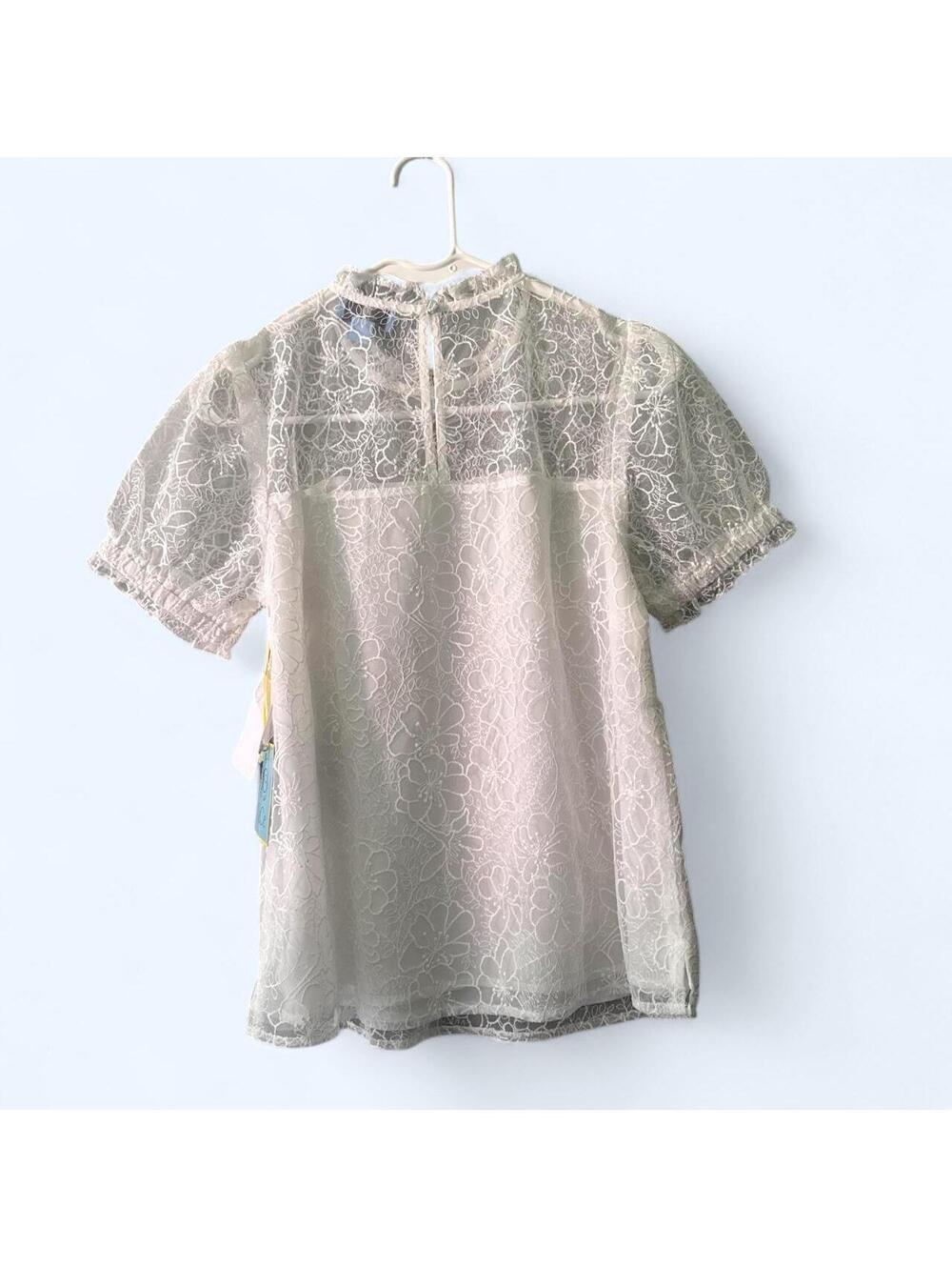 NWT CECE garden romance New ivory lace blouse sze XS - Picture 4 of 5